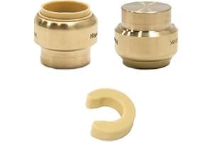 (Pack of 2) EFIELD 1 Inch Plug End Cap Push-Fit Fitting to Connect Pex, Copper, CPVC With Disconnect Clip,(PF101-2PCS)