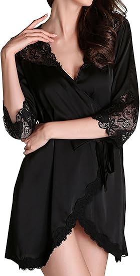Camicia Da Notte Da Donna Sexy In Pizzo, Tinta Unita, Blu Pavone, Confortevole, Taglie Forti, 4Xl