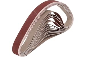 HARFINGTON 1 x 30 Inch Sanding Belts, 10 Pcs 180 Grits Aluminum Oxide Abrasive Belt Sander File Belt for Woodworking, Metal Polishing, Knife Sharpener