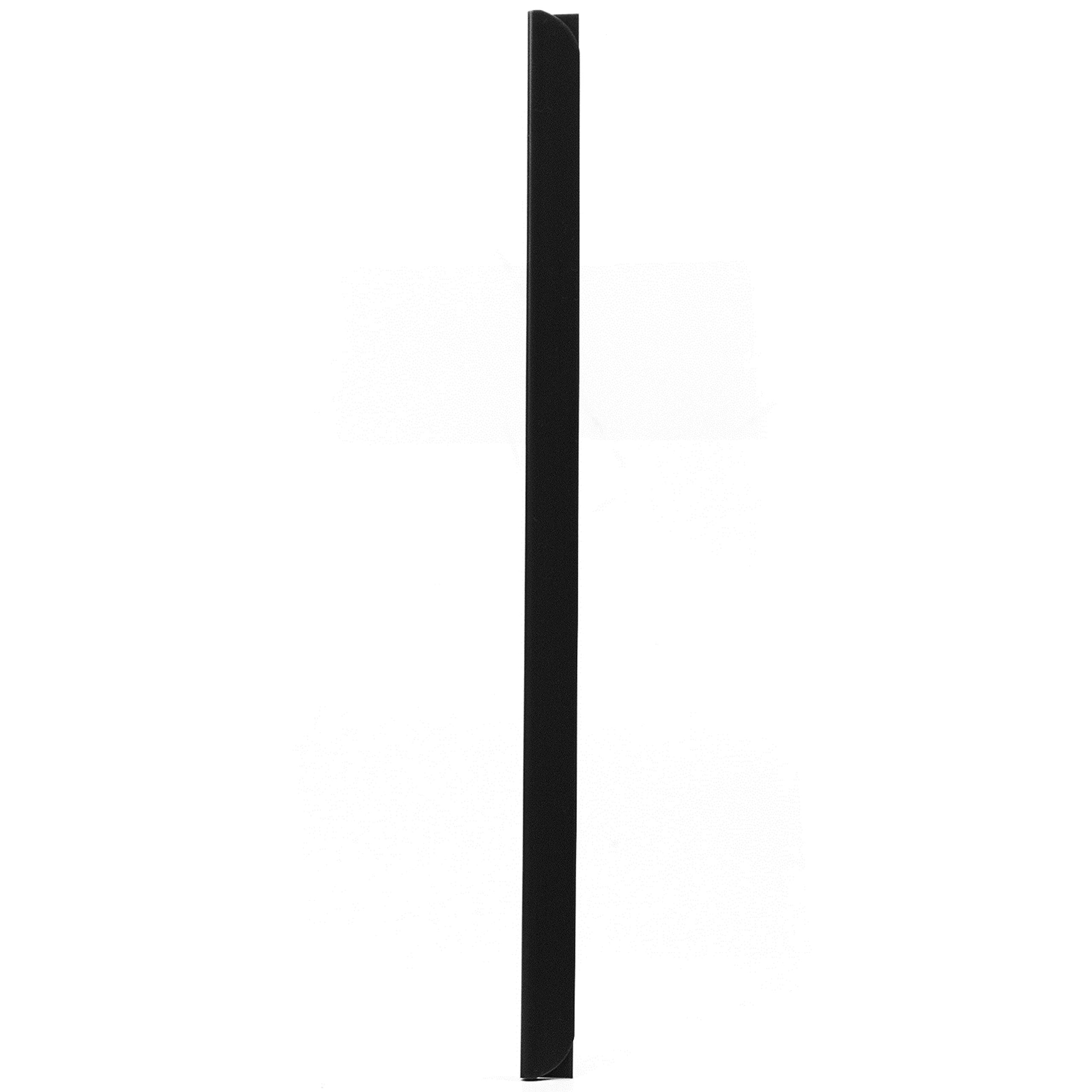 LEO's - 100 x spine bars, black, DIN A5 (210 mm) FH 3-4 mm for approx. 30 sheets, clamping bar for binding unperforated paper documents and sheet collections, terminal block made of hard PVC.