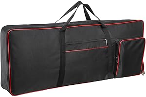 Okllen 61 Key Keyboard Gig Bag Case,Portable Durable Keyboard Piano Waterproof 600D Oxford Cloth with 10mm Cotton Padded Case Gig Bag