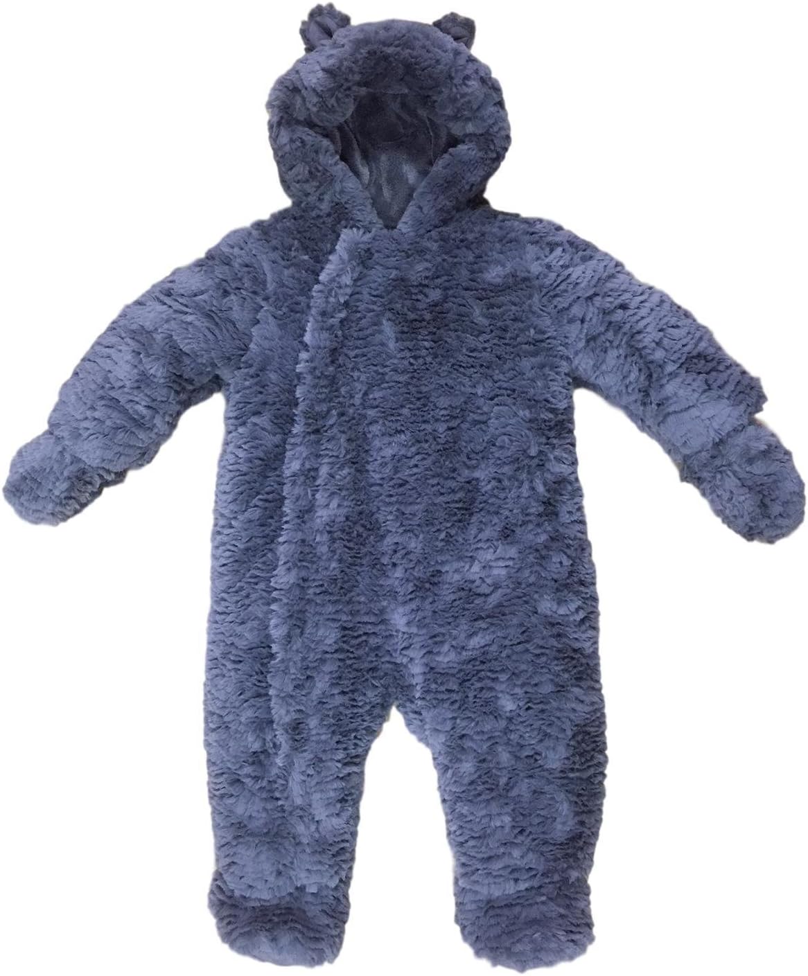Ex Mothercare Baby Snowsuit Fluffy Grey RRP £34 Boys Girls Padded All in ONE