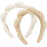 Amariver Spa Headband for Women - Skincare and Make Up Hair Band, Terry Cloth, Puffy Face Wash Headband for Girls