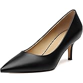 MOVINSTEPS Closed Pointed Toe Low Heels Pumps for Women Comfortable Classic Wedding Business Dressy Shoes 2.5 Inch