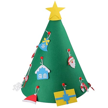 Gosear Fai Da Te 3d Albero Di Natale Con 18pcs Toddler Amichevole Albero Di Natale Sospeso Ornamenti Per Bambini Regali Di Natale Natale Casa