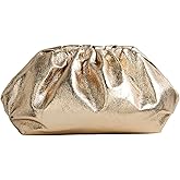 PHILOMENA Dressy Vegan Leather Clutch Purse for Women, Soft Pleated PU Evening Purse for Weddings, Proms