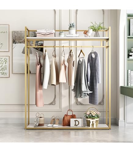 Drapery Storage Rack Metal Blanket Holder Mobile Curtain Fabric Display Rack - Gold Metal ...