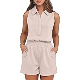 ANRABESS Romper for Womens 2026 Summer Dressy Casual Sleeveless V Neck One Piece Short Jumpsuit Lounge Travel Outfits Clothes