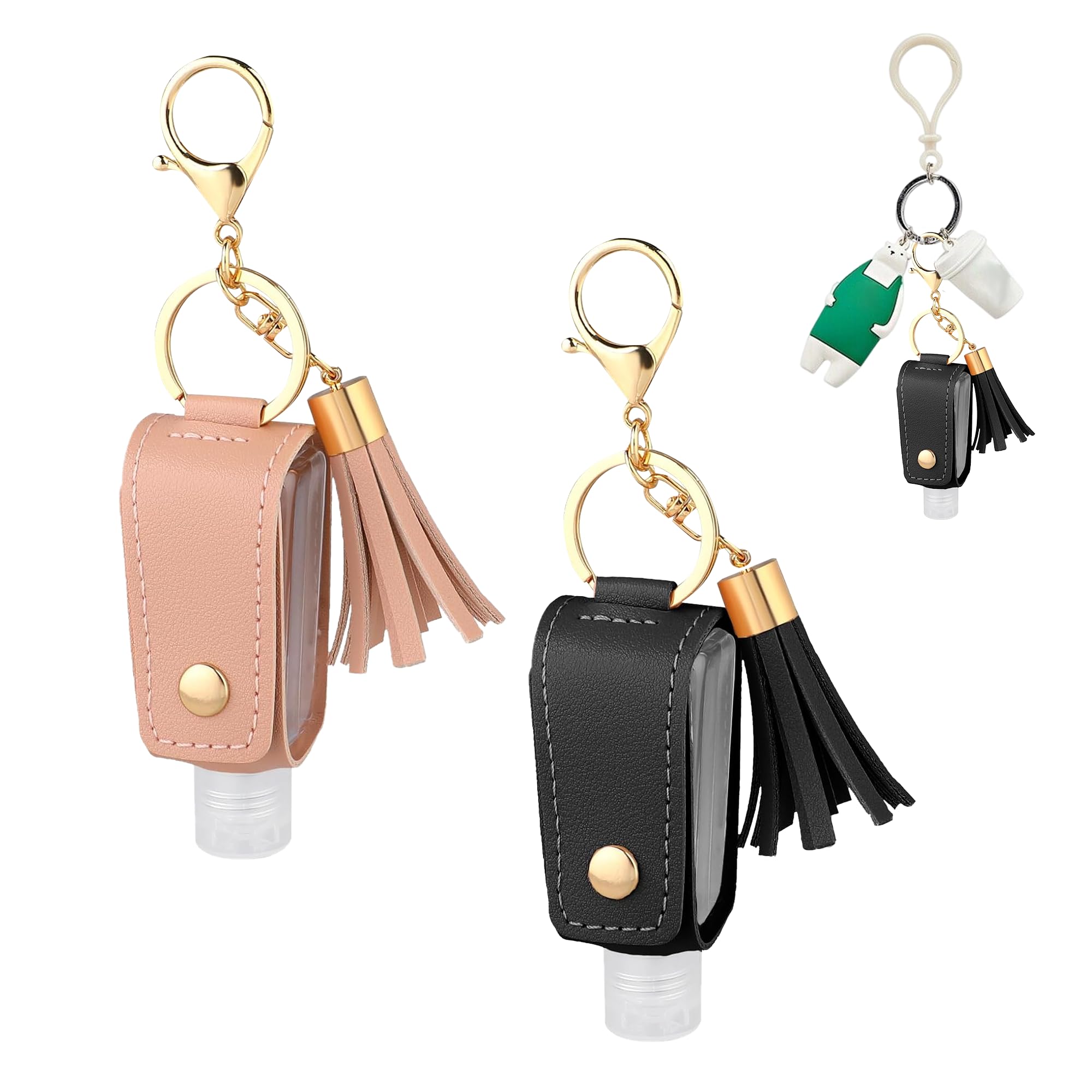 2PCS Hand Sanitiser Mini Keychains Leak Proof Environmentally Hand Sanitiser with Clip Easily Squeezed Easy to Carry Mini Hand Sanitiser Holders for Travel Outdoor Activities School