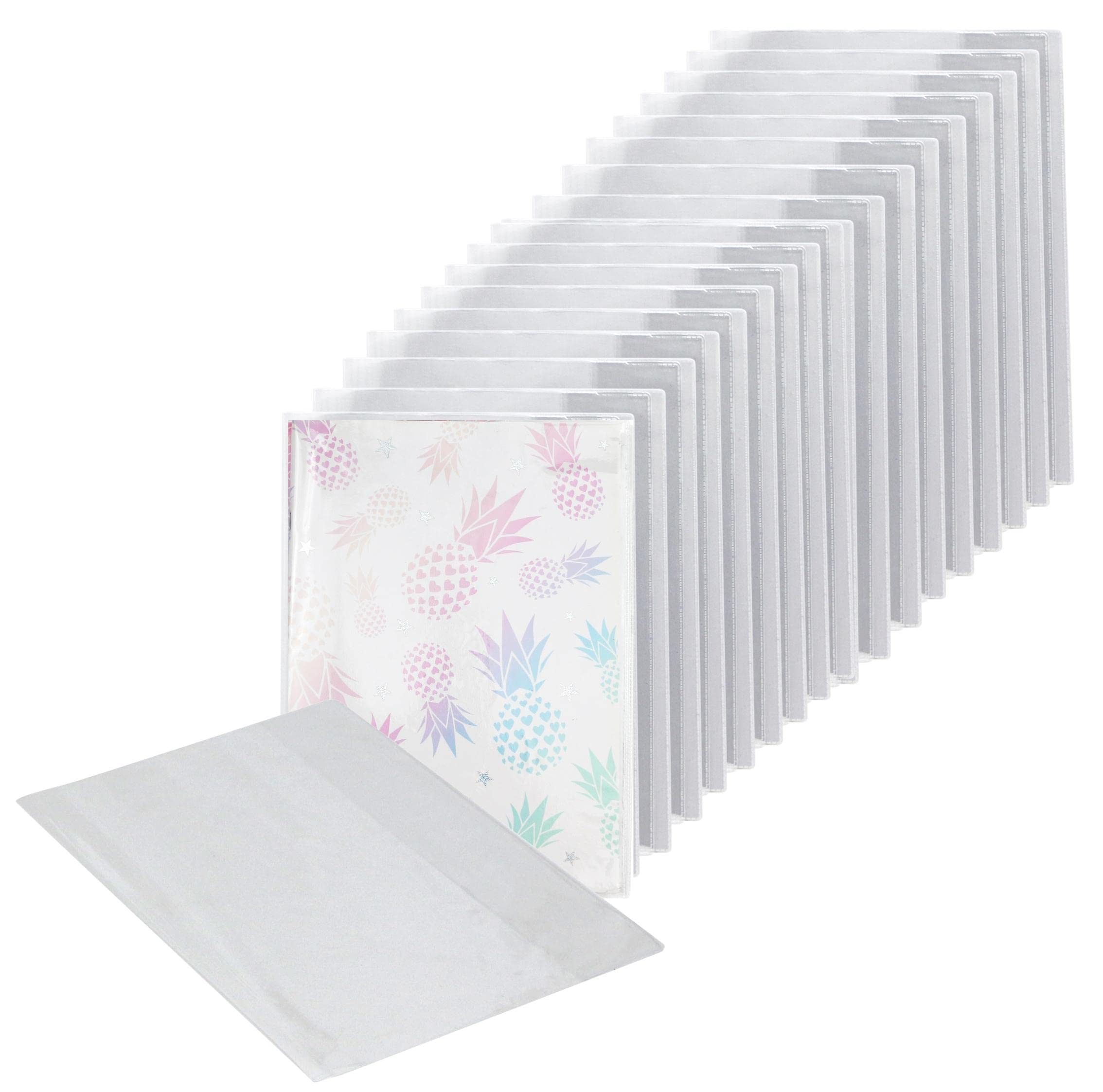 EXERZ A4 Exercise Book Cover 20pk Clear Water Resistant - Slip On Protective Jackets for Notebook, PVC Sleeve (A4 x 20)
