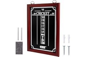GSE Games & Sports Expert Chalk Dart Scoreboard for Dart Board Cricket & 01 Dart Games with Chalks and Chalk Wipe (Standard/Large)