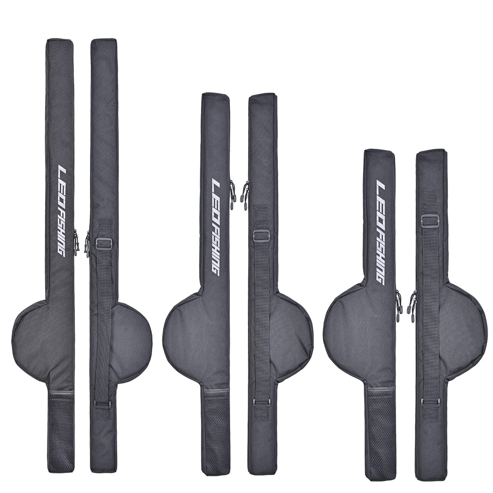 LEOFISHING Portable Fishing Rod Case Folding Fishing Pole Bag Fishing Pole Tackle Protective Cover Case Fishing Spinning Rod Bag Special Design for Fishing Poles with Reels 3 Size (Medium)