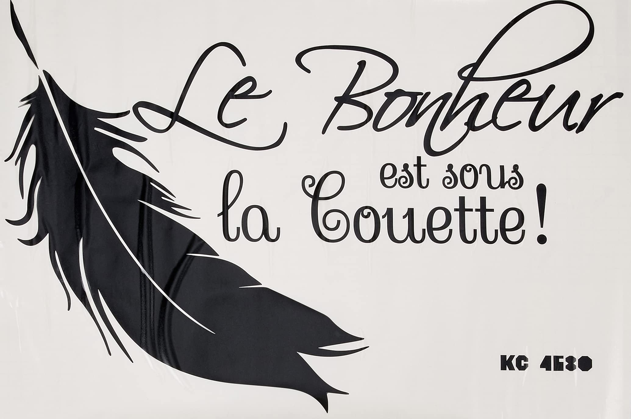 Sticker "Le Happiness is Under the Duvet" Black [French Language]
