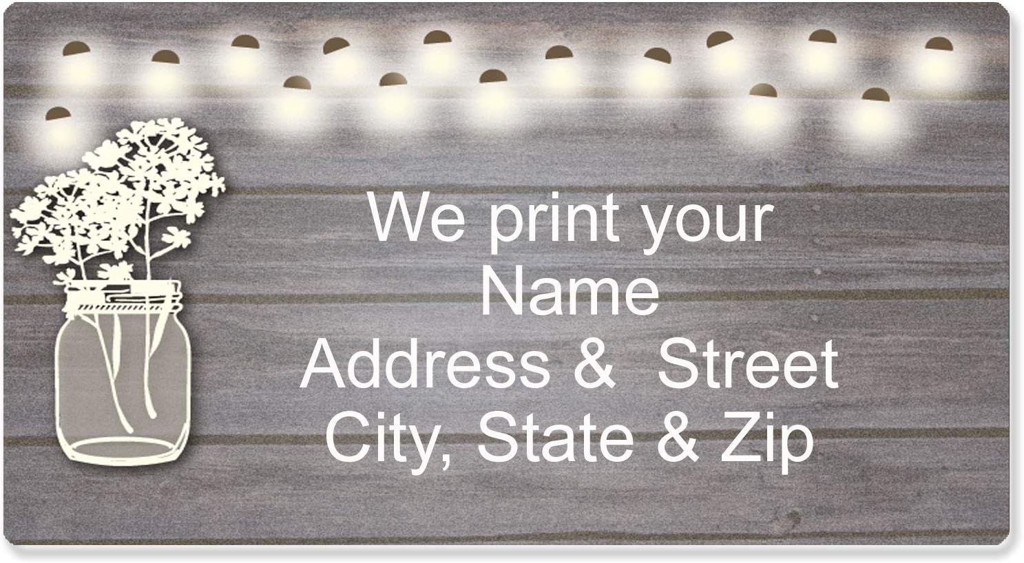 Rustic Mason Jar Address Label - Customized Return Address Label - 90