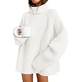 ZESICA Women's 2026 Fall Winter Sweaters Oversized Turtleneck Long Sleeve Chunky Knitted Pullover Sweater Jumper Tops