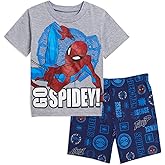 Marvel T-Shirt and French Terry Shorts Outfit Set Infant to Big Kid Sizes (12 Months - 18-20)