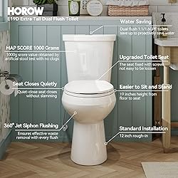 HOROW 19 Inch Tall Toilets, Extra High Toilets with