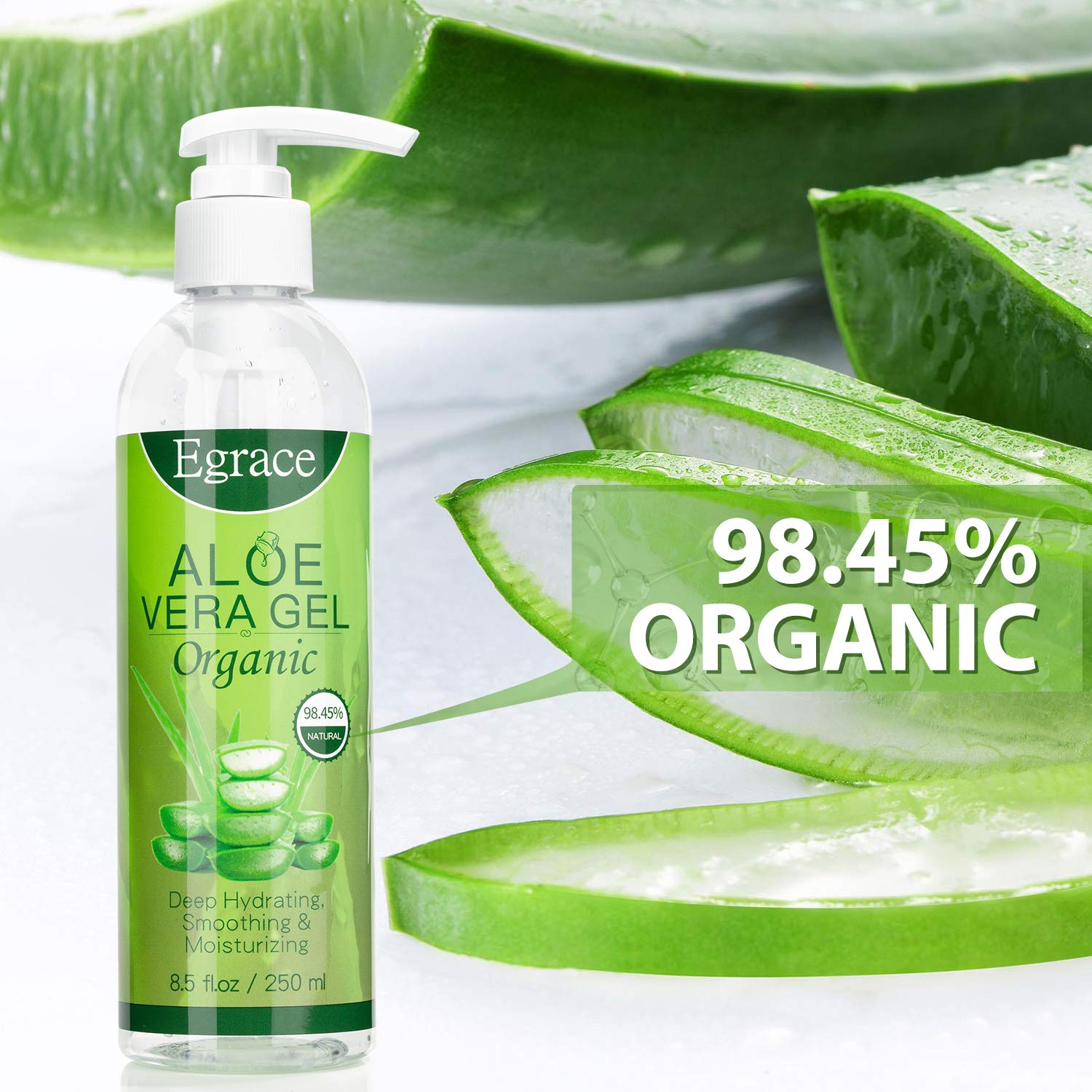 Organic Aloe Vera Gel, 100 Percent Pure Aloe Vera Gel, Freshly Cut Aloe Plant for Face Moisturizer, Hair Growth, Skin Care : Beauty