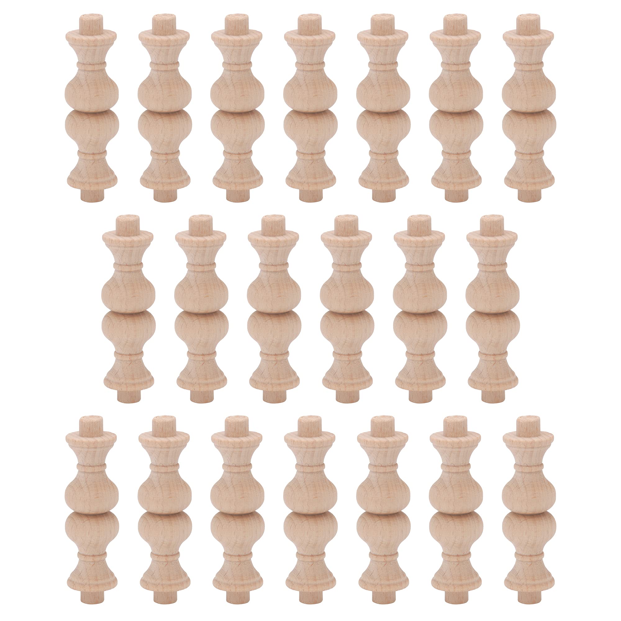 SHANOER Wooden Railing Insert Wood Spindle for Furniture Decorative Parts Replaement (6.5cmx1.8cm)