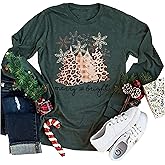 Farm Fresh Christmas Plaid Trees T Shirt Womens Casual Letter Print Long Sleeve Shirt Funny Pullover Graphic Tees