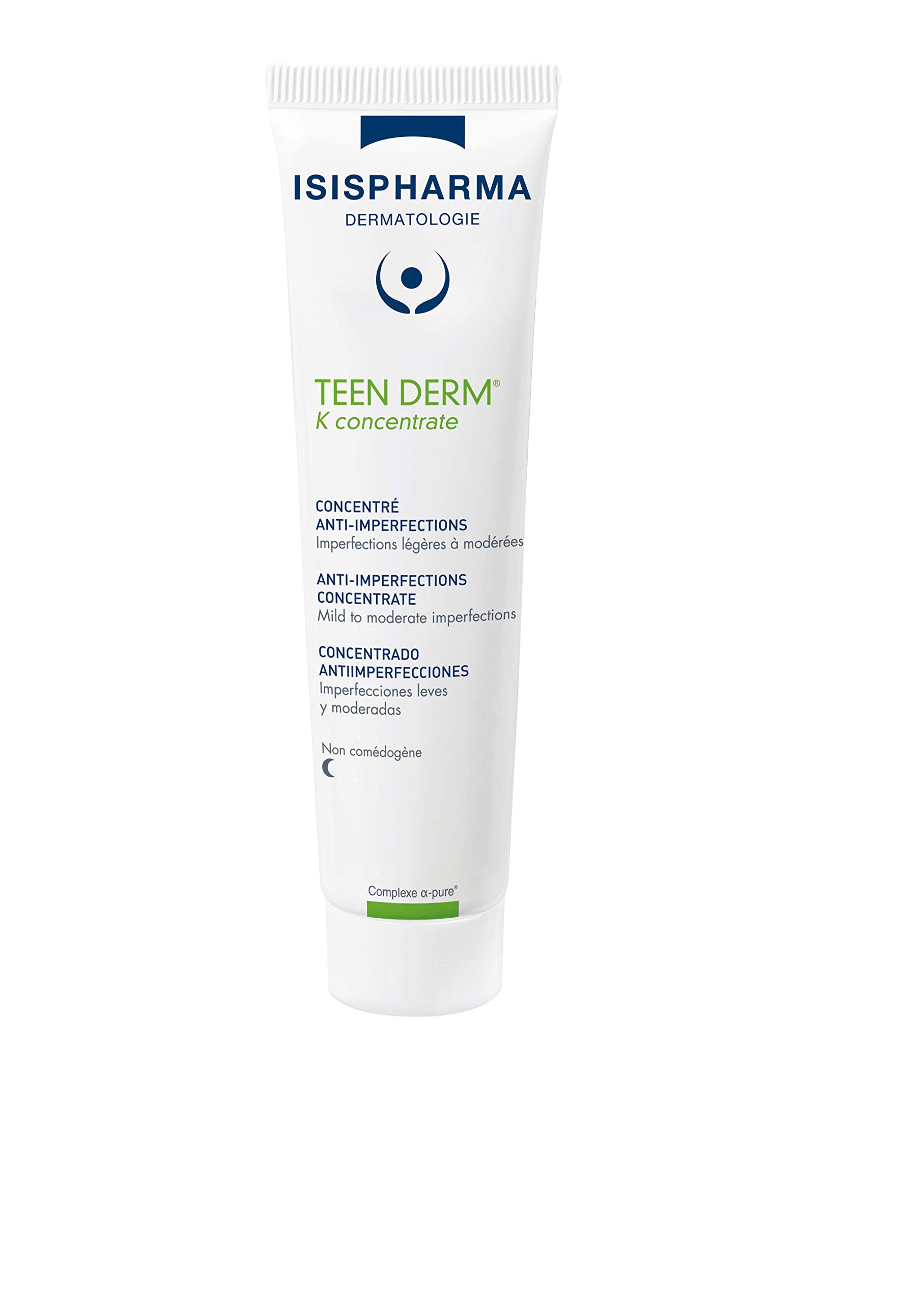 ISISPHARMA TEEN DERM K CONCENTRATE - Serum for face for acne treatment - with Salicylic acid and Avocado oil - Superficial Peeling Effect - Glass skin Effect - Made in France