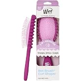 Wet Brush Curl Shaper Detangler Brush, Purple, Made for Women, Men &amp; Kids | Curl Defining for Curly, Wavy, and Coily Hair Types, IntelliFlex Bristles Detangle for Frizz-Free Shaping