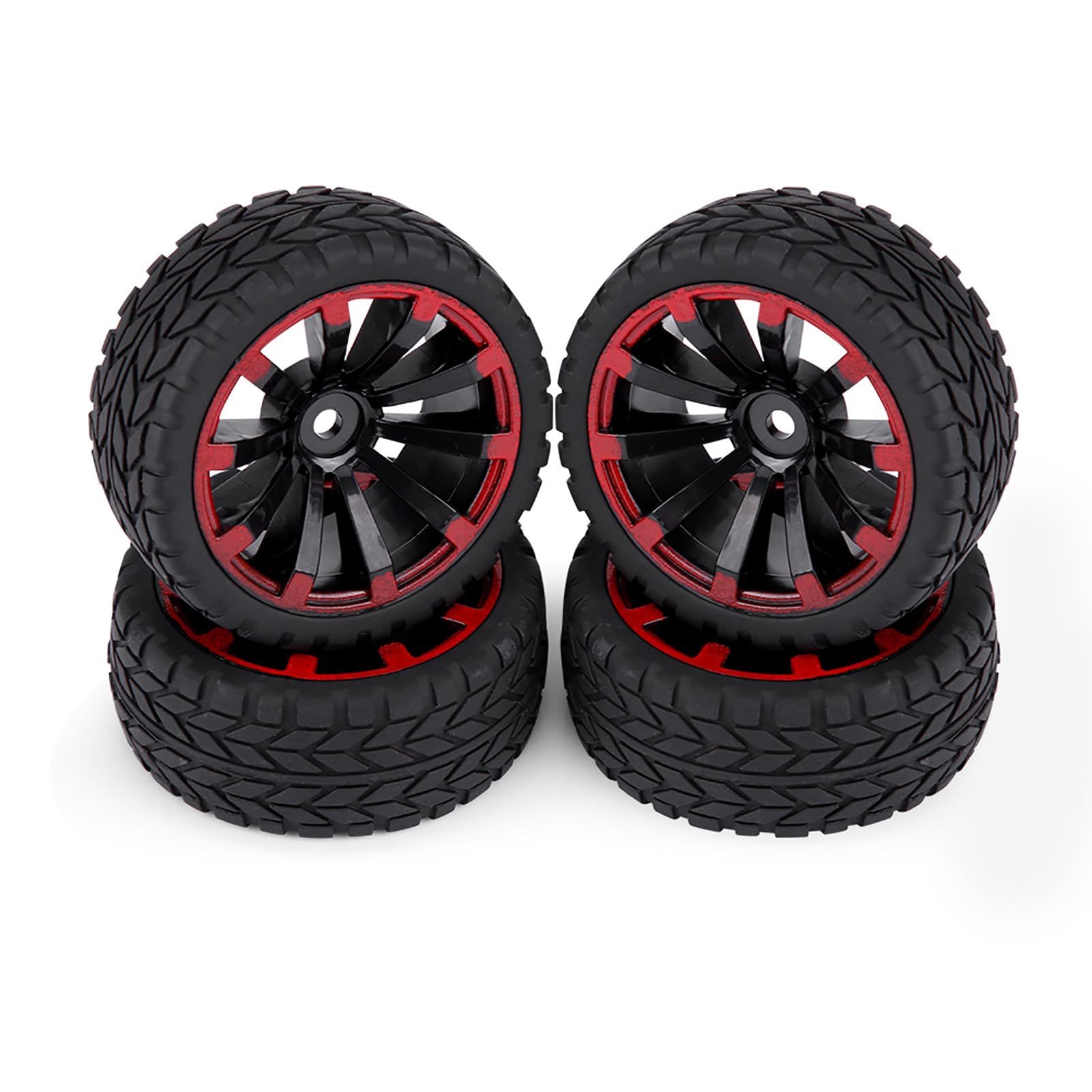 1/10 Scale RC Car Tires, On-road Racing Car Tires, Rubber Tyre & Hub Wheel Rim for RC 1:10 Car Part(Grain Pattern)