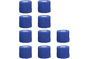 Etopars 10 X Self Adhesive Cohesive Wrap Bandages Strong Elastic First Aid Tape Blue for Wrist Ankle Sport 2" X 5 Yards