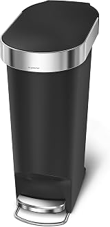 simplehuman CW1390 40L Slim Kitchen Pedal Bin with Silent Close Lid Black view 3