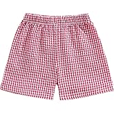 Karuedoo Toddler Baby Boy Girl Shorts Gingham Plaid/Seersucker Shorts Summer Casual Elastic Waist Shorts Pants Bottoms