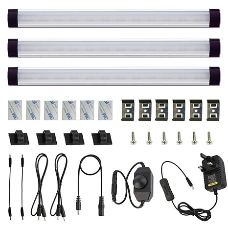 aiboo unter Schrank LED Puck Lichter Kit starr Bar mit Zifferblatt Dimmer Schalter für Küche Schrank Schrank Beleuchtung, 270
