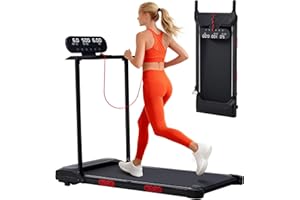 POTUPUS Electric Walking Pad with Handle Bar, 3.5HP Compact Walking Pads Treadmill with Handles, 0.6-10.0MPH Portable Small Treadmills for Home Office Apartment Small Spaces, 400LBS with Big Screen