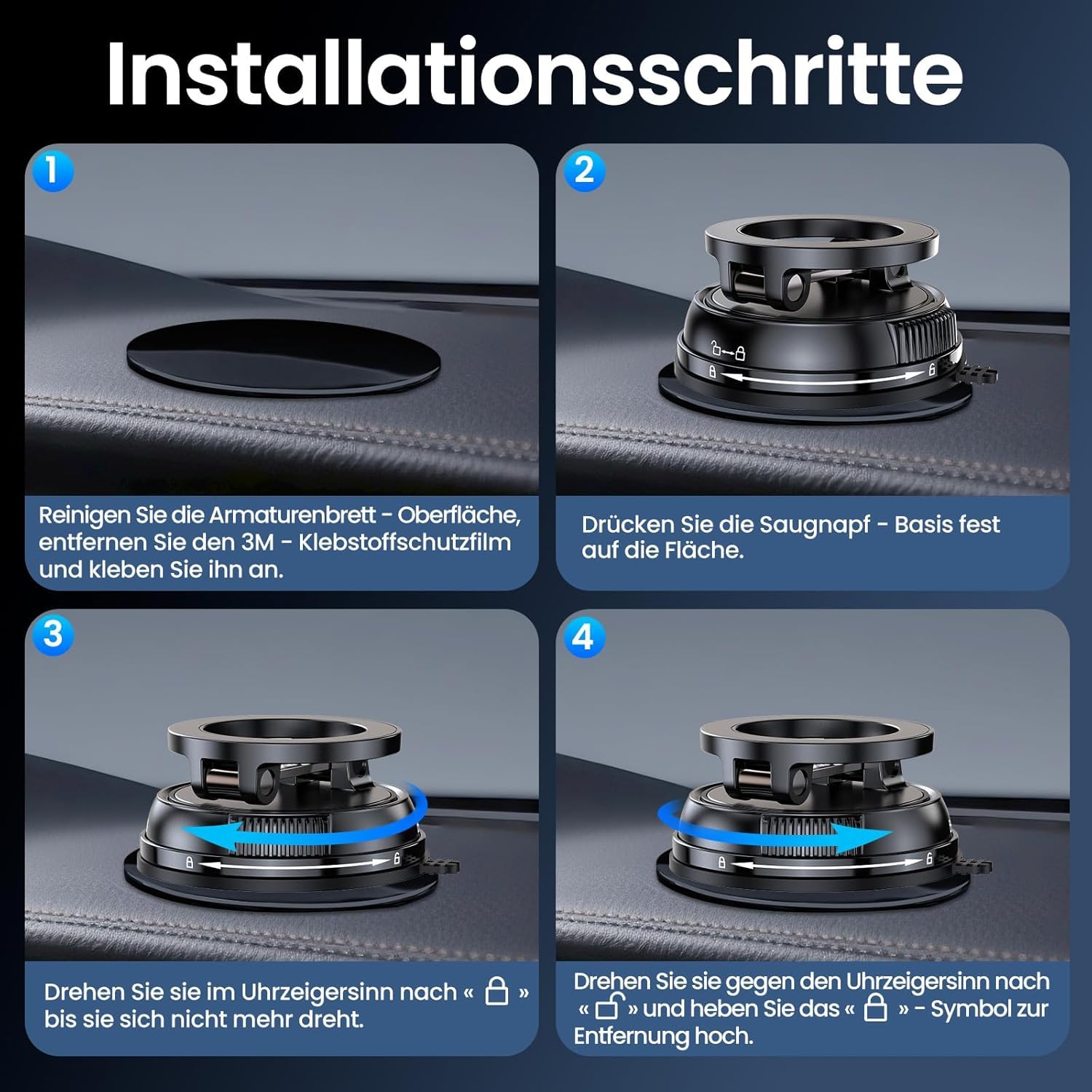 Handyhalterung Auto MagSafe,Vakuum Magnetischer Auto Für MagSafe Autohalterung, [22x N55 Magnet],[Mit 35KG Stärkste Saugkraft], 360° Drehbare Handy Halterung Für Alle Handys 9