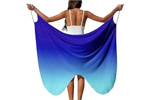 Gradient Swimsuit Cover Up for Women Summer Sarong Wrap Swimsuit Coverup Plus Size Beach Cover Up Vacation Dress
