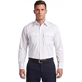 First Class 100% Polyester Long Sleeve Men's Uniform Shirt White