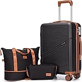 Cosbarn 3-Piece Carry On Luggage Set 22x14x9 Airline Approved, 20 Inch Lightweight ABS Suitcases with Wheels and TSA Lock - Durable Waterproof Travel Suitcase Set