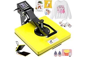 Whubefy Heat Press Machine 15x15 Slide Out, Digital Clamshell Heat Press Machine for T Shirts Printer, Heat Up Fast & Even, Sublimation Shirt Press Machine for Mouse Pad, Pillows, Coasters, Puzzles