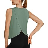 HODOSPORTS Women Workout Tops Sleeveless Split Open Back Tank Tops Athletic Gym Yoga Shirts Quick Dry Loose Fit UPF 50+