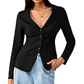 HERYEA Women's Busines Casual Blouse Long Sleeve Slim Fit Tops Button Up Shirts