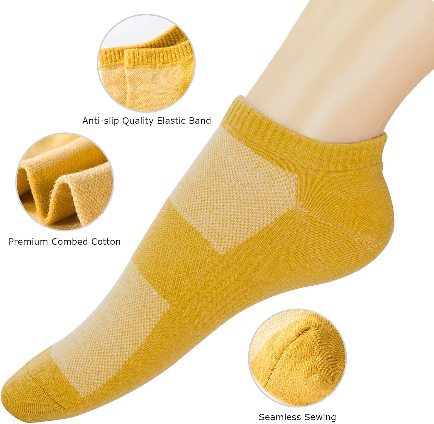 Cotton Running Low Cut Athletic Ankle Socks for Women, 9 Pairs No Show Black White Cotton Socks for Women Ladies at  Women’s Clothing store