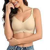 Avidlove Wireless Bras for Women Seamless Bralette Full Coverage Bra V Neck Tshirt Brassiere