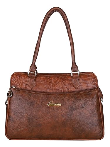 Esbeda Womens PU Synthetic Faux Big Size Handbag (5578, Tan)