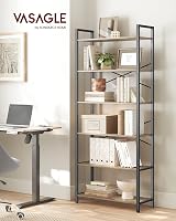 VASAGLE 6-Tier Bookshelf Bookcase 30x80x186 cm Wheat Brown Ink Black LLS082B48 view 2