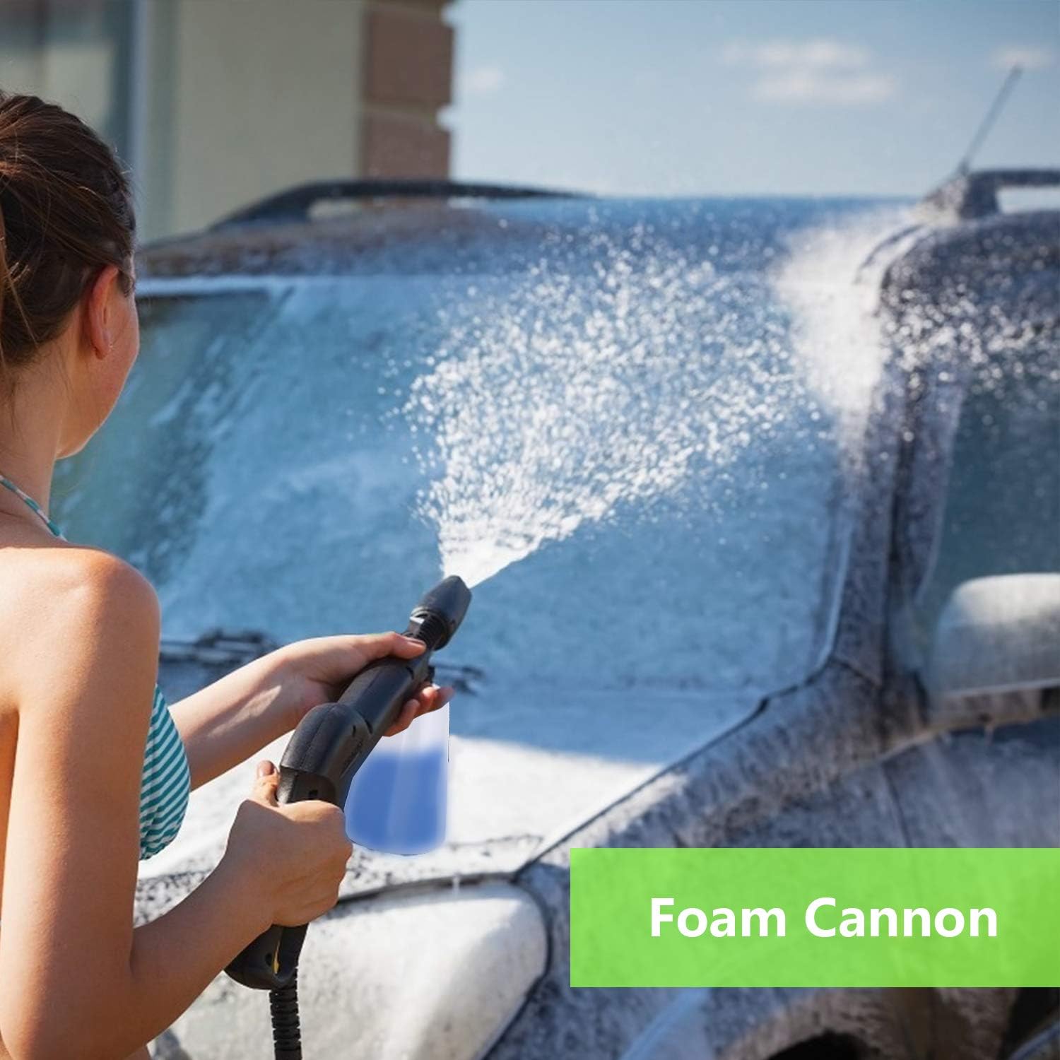 WHOLESUN 3000PSI Electric Pressure Washer 2.4GPM Power Washer 1600W High Pressure Cleaner Machine with 4 Nozzles Foam Cannon, Best for Cleaning Homes, Cars, Driveways, Patios (Green) : Garden & Outdoor