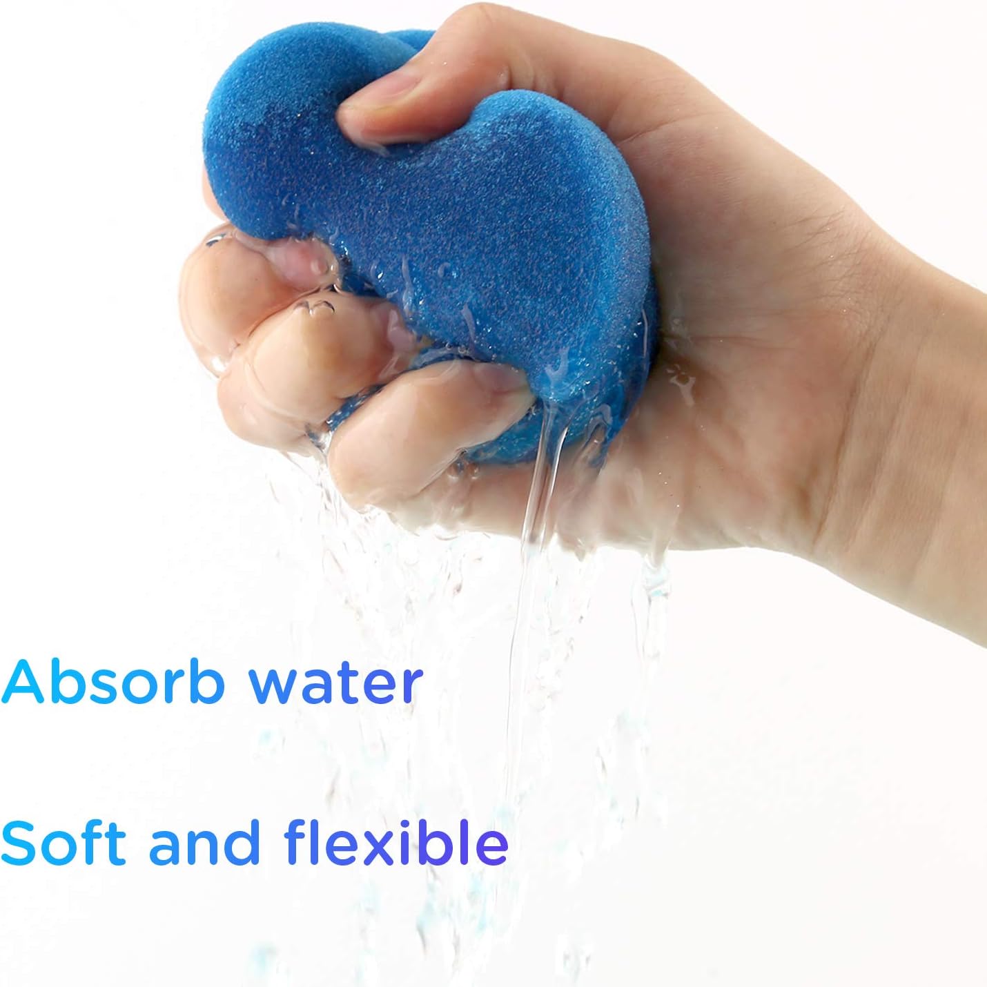 LUTER 4Pcs Paint Sponge Applicators, Double-Sided Round Artist Sponge Paint Brush for Painting, Arts and Crafts (3 Inch, Blue)