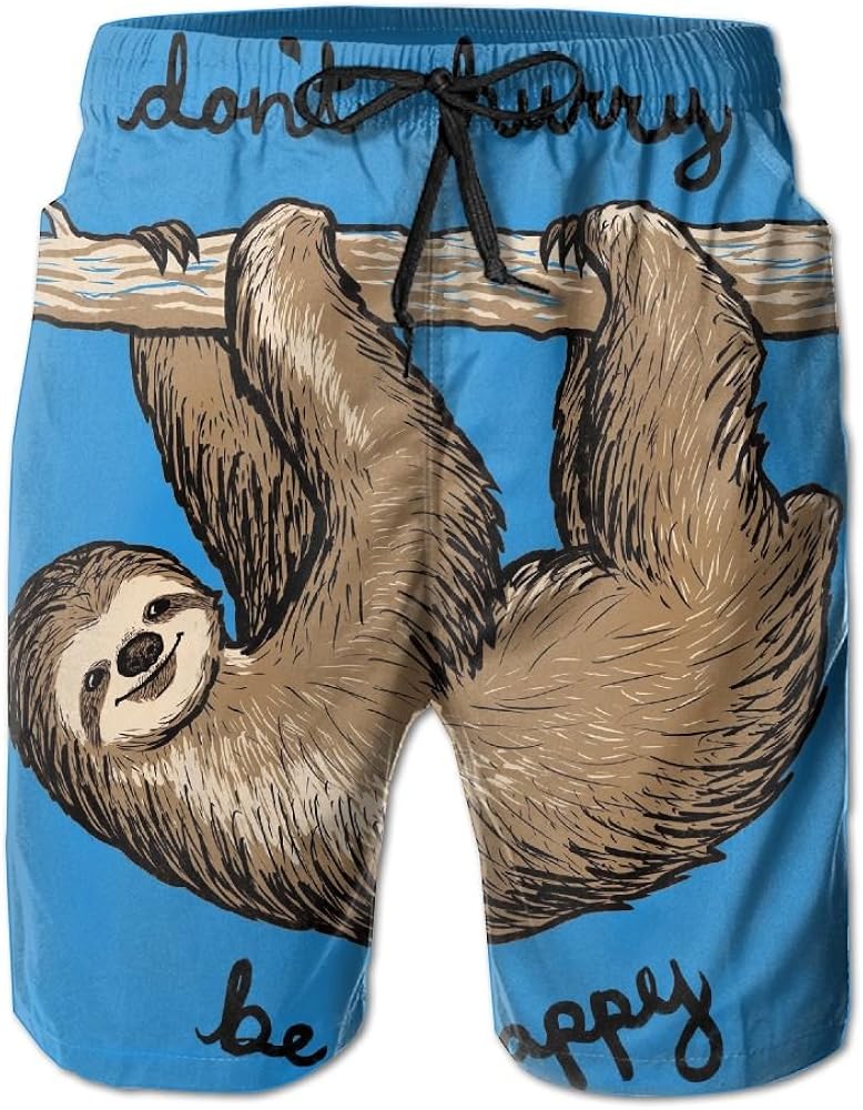 sloth swim trunks