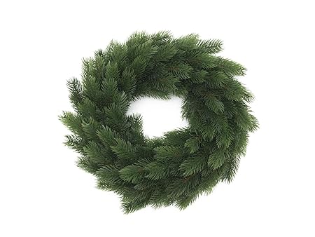 artplants Deko Tannen-Kranz mit PE-Nadeln, Ø 45 cm - Künstlicher Kranz/Türkranz