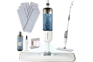 DARISHM Spray Mop for Floor Cleaning with 6pcs Washable Pads Wet Dry Microfiber Mop with 470 ml Refillable Bottle for Home Commercial Wood Floor Hardwood Laminate Ceramic Tiles Floor Dust Cleaning
