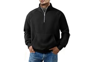 JMIERR Men's Fleece Quarter Zip Pullover Sweater Casual Cotton Fall Winter Family Outfit Warm Mock Neck with Pockets