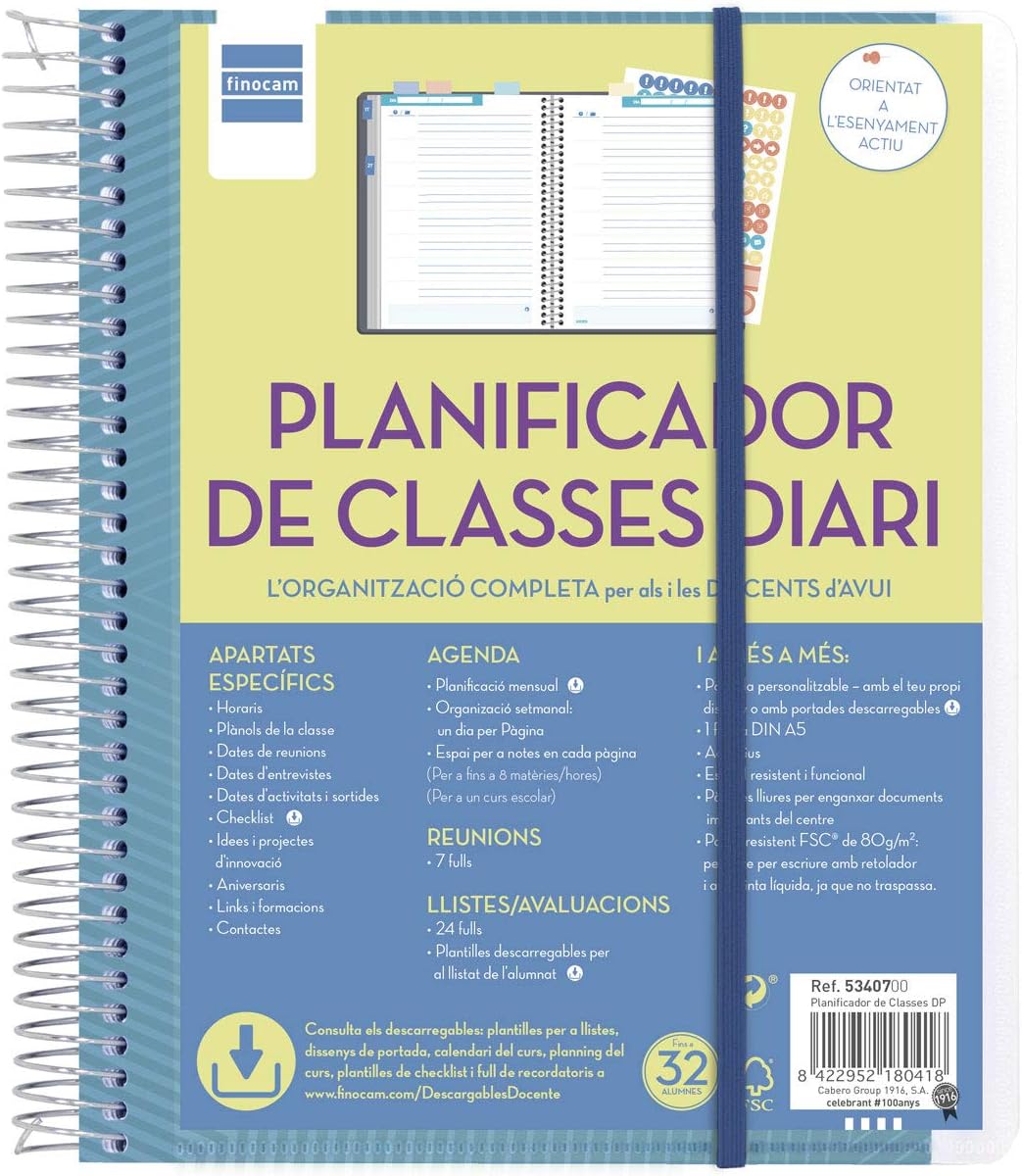 Finocam - Daily Teaching Planner, 4th (155x212mm), Mediano